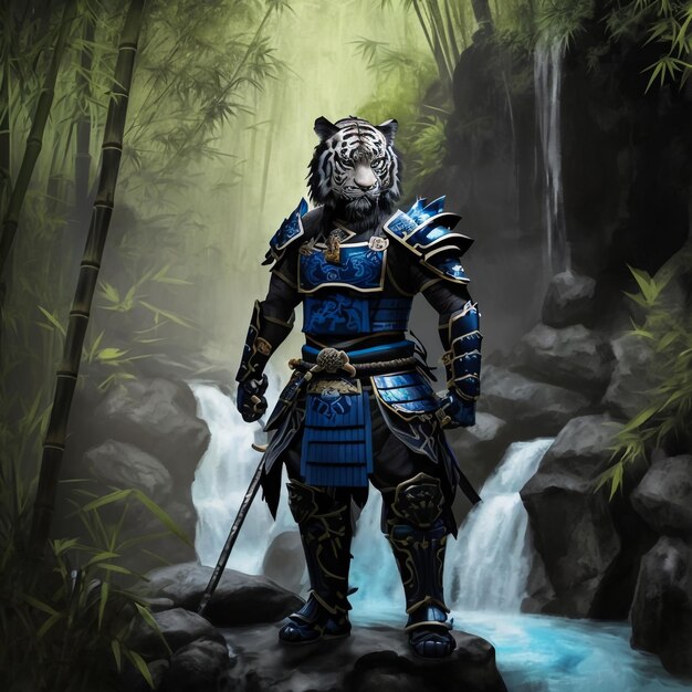 A tiger warrior wearing armor