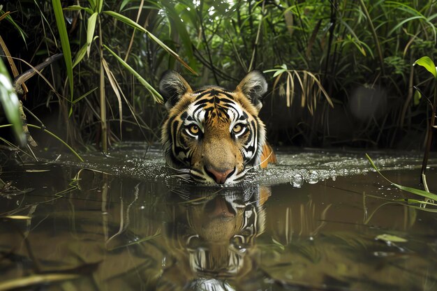 tiger in water AI generated