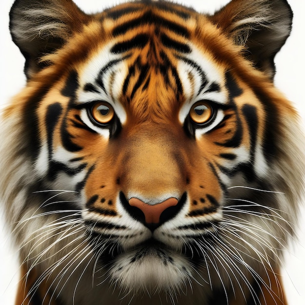 tiger on white background Ai generated
