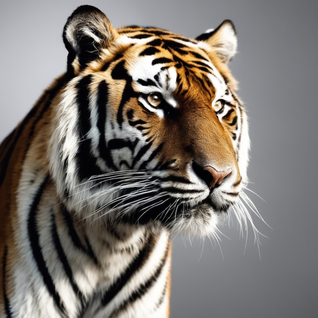 тигр на белом фоне