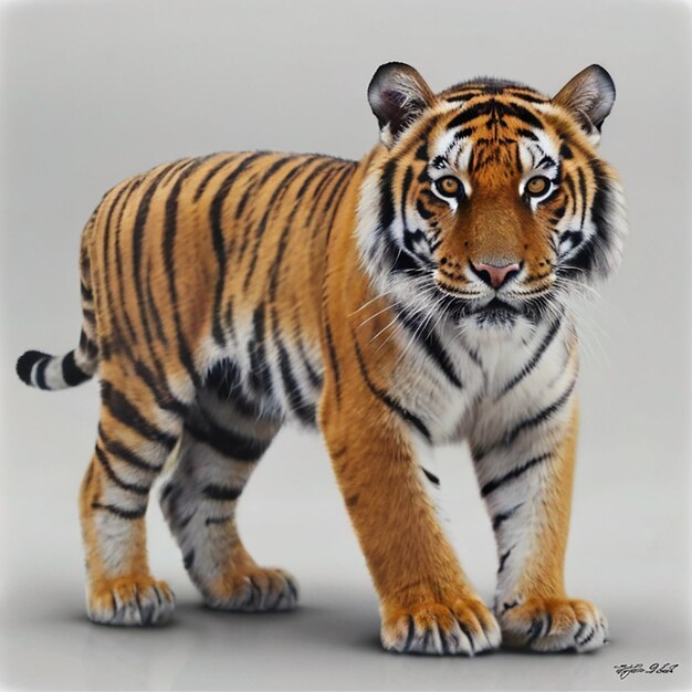 tiger in the white background