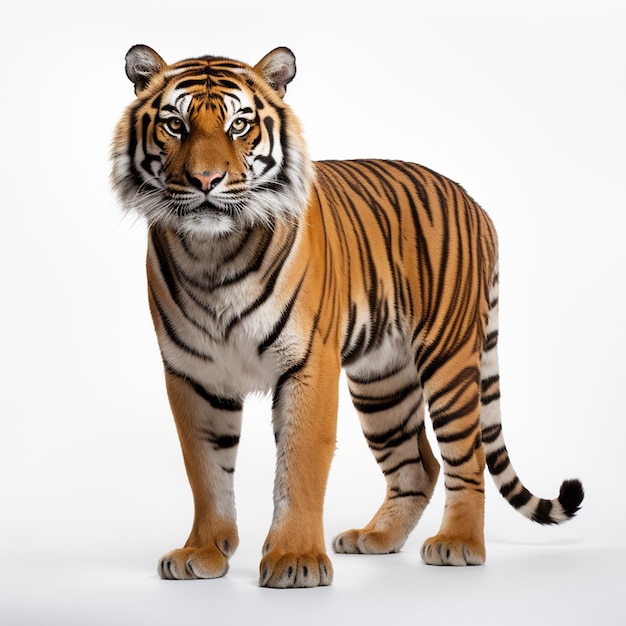 Photo a tiger on white background