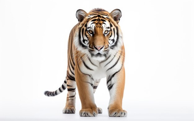 Foto tigre su sfondo bianco