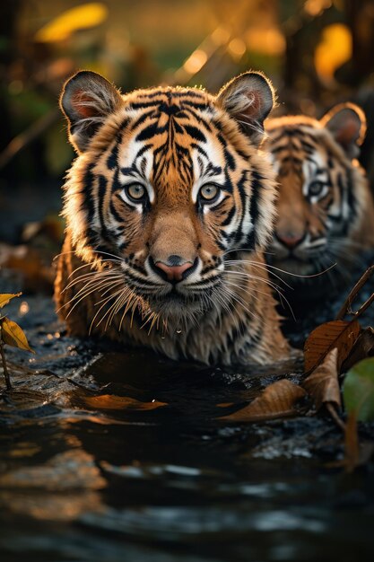 Foto fotografia della fauna selvatica delle tigri ai generativa