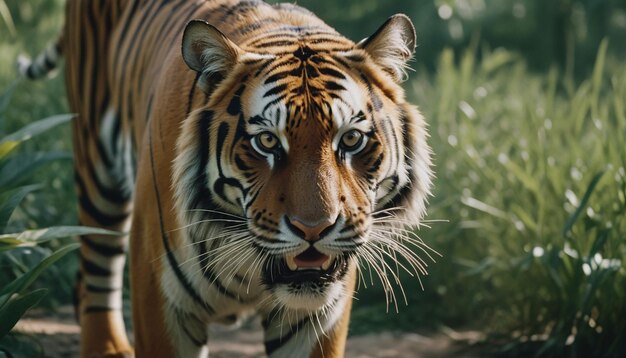 a tiger with a tiger face that says tiger on it