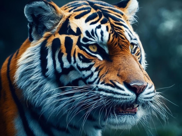 a tiger with a white stripe on its face