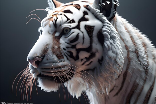 A tiger with a white tiger face