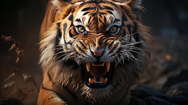 a tiger with a white whiskers on its face