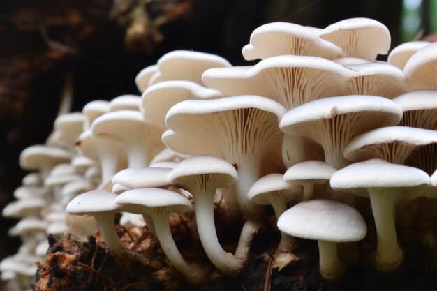 Photo a tightlypacked mushroom colony