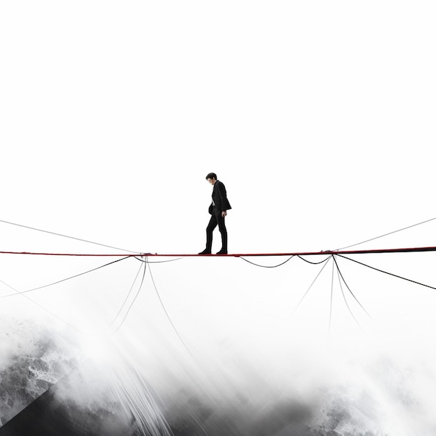 Tightrope with white background high quality ultra