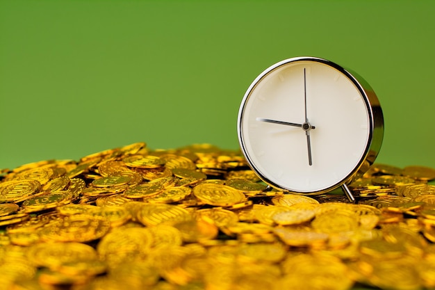 Tijd en goud Het idee om goud en kostbare tijd te besparen