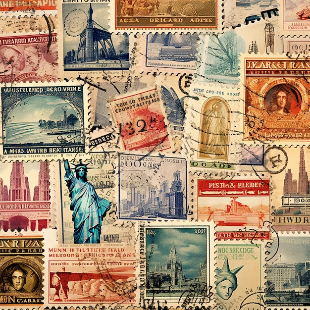 Tijdcapsule Vintage postzegels die momenten bewaren