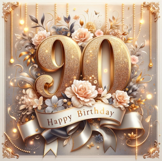 Tijdloze 90ste verjaardag viering met gouden charme