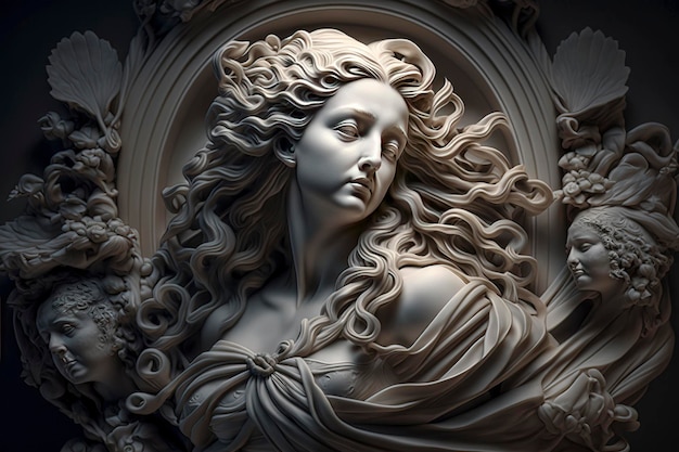 Foto tijdloze elegantie een boeiende klassieke marmeren sculptuur perfect voor het toevoegen van verfijning en kunstzinnigheid