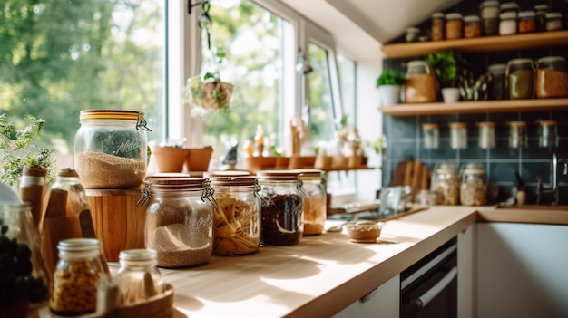 Tijdloze elegantie in de keuken Houten accenten Moderne ontwerpen en culinaire essenties