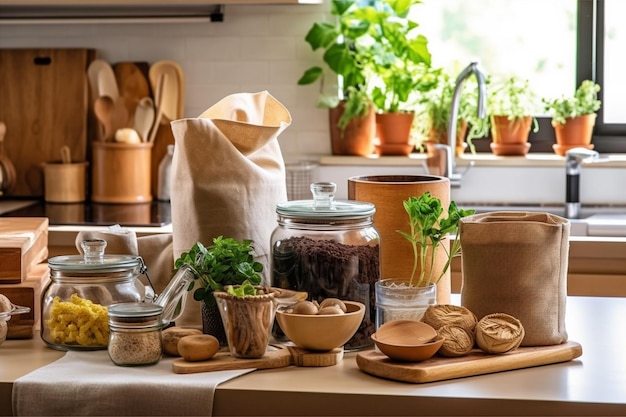 Tijdloze elegantie in de keuken Houten accenten Moderne ontwerpen en culinaire essenties