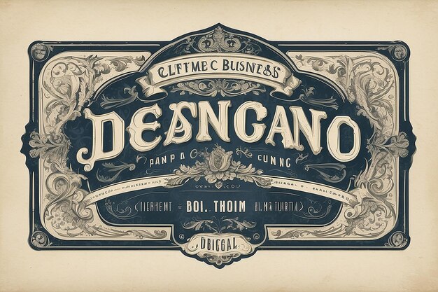 Tijdloze elegantie Vintage-geïnspireerde typografie visitekaartje