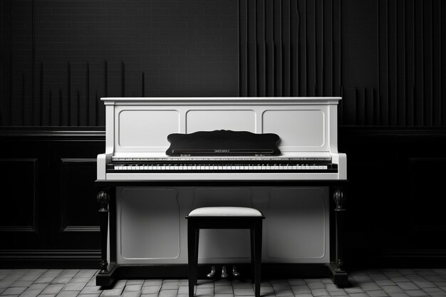 Foto tijdloze zwart-witte piano toetsen