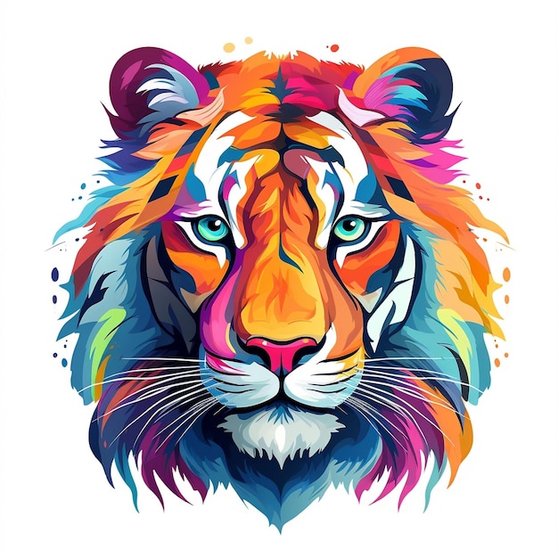 tijger dier aquarel illustratie kleurrijk en abstract ontwerp voor t-shirt of poster