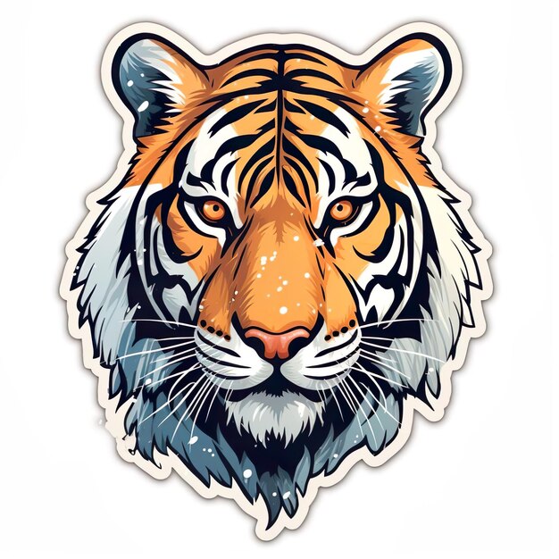 tijger gezicht illustratie sticker generatieve ai