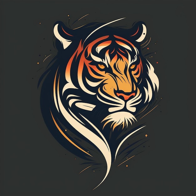 tijger label, tijger concept logo ontwerp