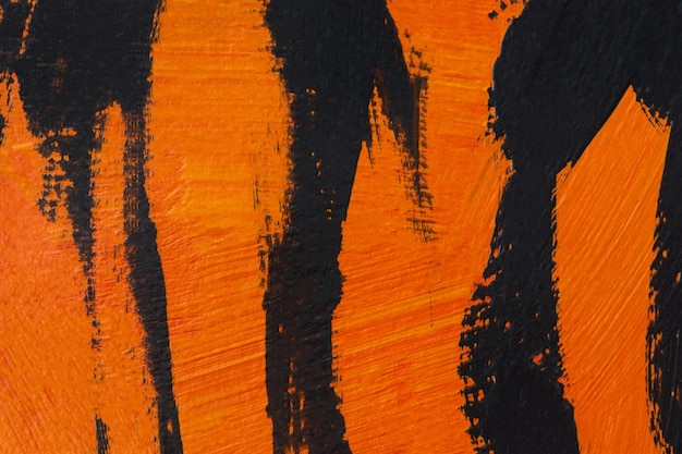 Tijger Oranje zwart gestreept acryl Abstract schilderij conceptuele textuur van Afrikaanse kattenhuiden