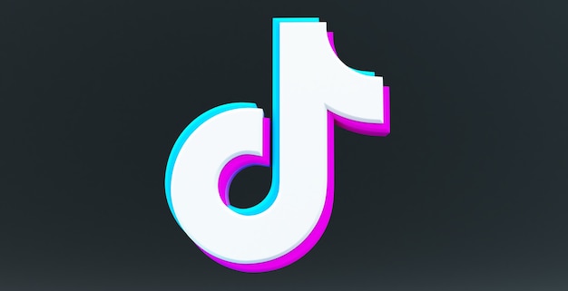 TikTok app icon isolated on a black background, Social media network for video