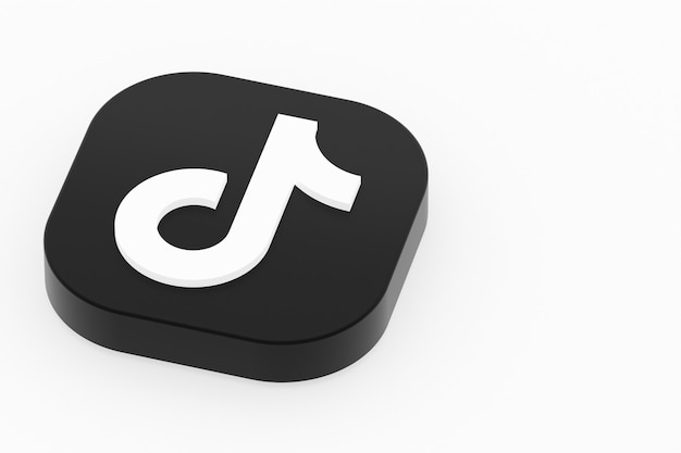 Tiktok applicatie logo 3D-rendering op witte achtergrond