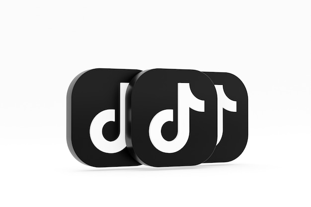 Tiktok applicatie logo 3D-rendering op witte achtergrond