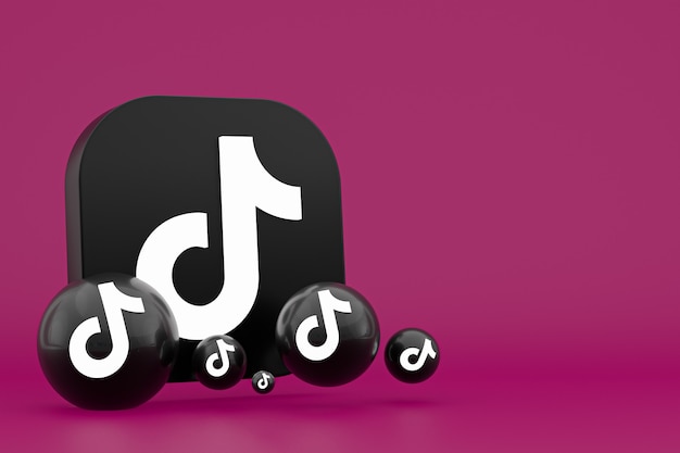 Tiktok applicatie logo 3D-rendering