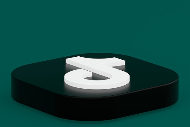 Tiktok application logo 3d rendering on green background