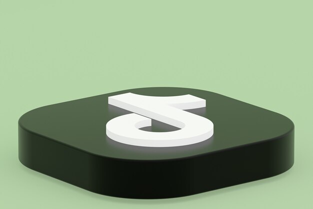 Tiktok application logo 3d rendering on green background