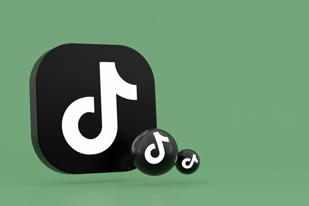 Tiktok application logo 3d rendering