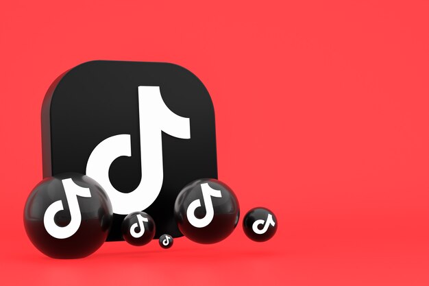 Tiktok application logo 3d rendering