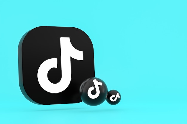 Tiktokアプリケーションロゴの3Dレンダリング