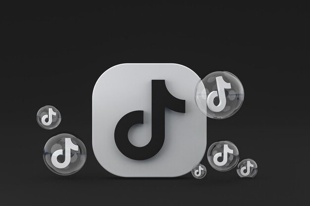 Tiktok icon on screen smartphone or mobile phone 3d render