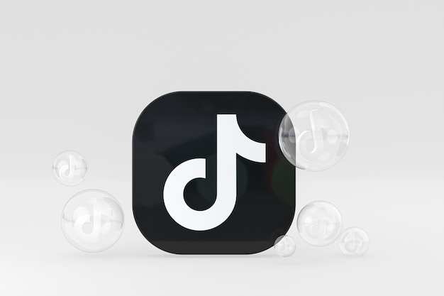 Tiktok icon on screen smartphone or mobile phone 3d render