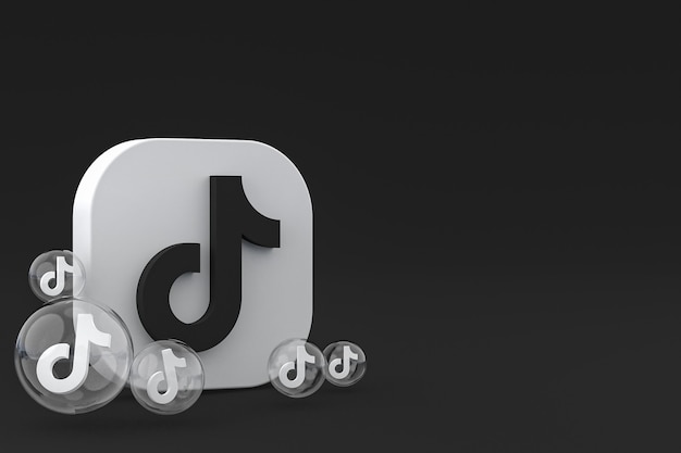 Tiktok icon on screen smartphone or mobile phone 3d render