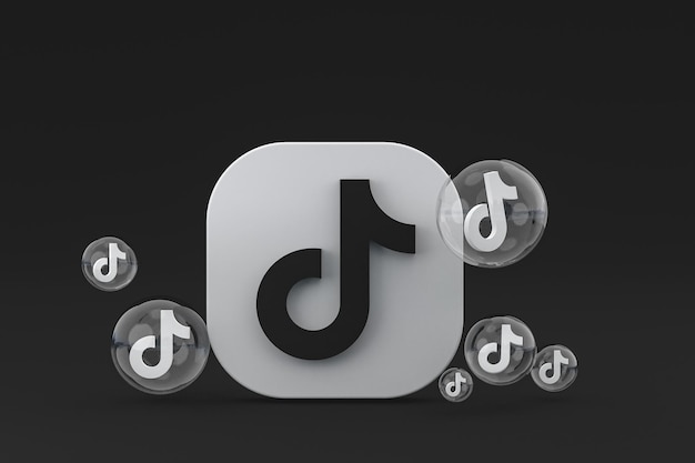 Tiktok icon on screen smartphone or mobile phone 3d render