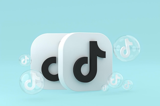 Tiktok icon on screen smartphone or mobile phone 3d render