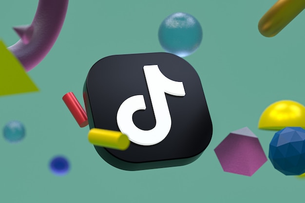 Tiktok-logo met geometrische elementen