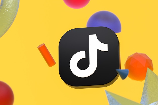 Tiktok-logo met geometrische elementen