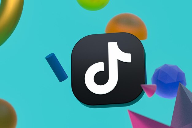 Tiktok-logo op abstracte geometrie achtergrond