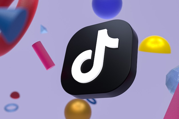 Tiktok-logo op abstracte geometrie