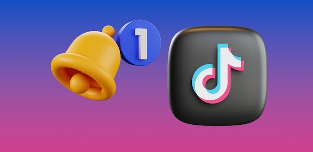 Tiktok logo with a bell