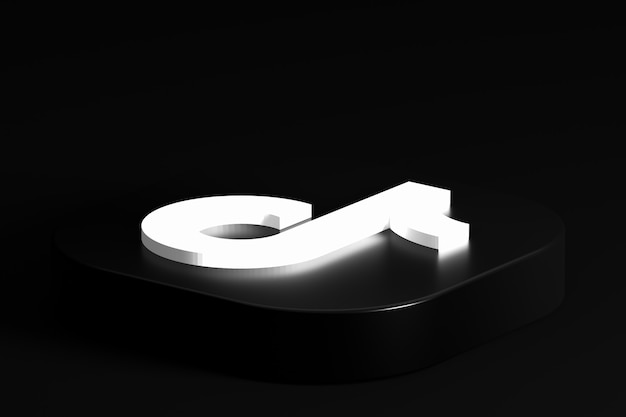 Tiktok минимальный логотип 3d-рендеринга