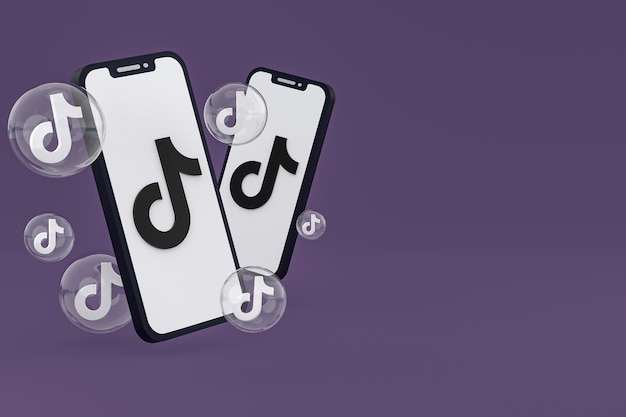 Tiktok-pictogram op scherm smartphone of mobiele telefoon 3d render