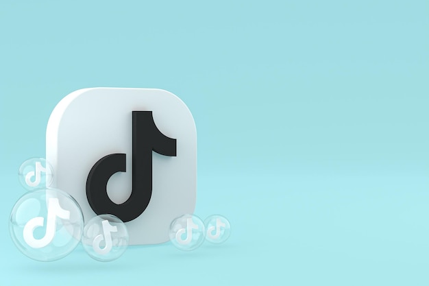 Tiktok-pictogram op scherm smartphone of mobiele telefoon 3d render