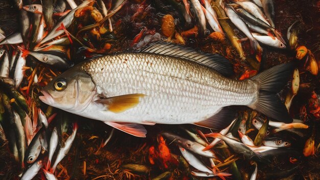 Photo tilapia in isolated tilapia nilotica freshwater fish oreochromis niloticus nile tilapia