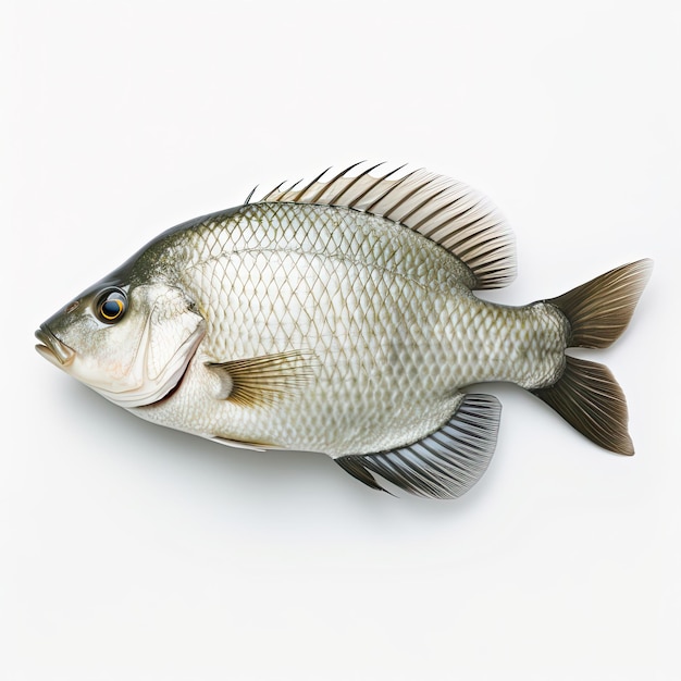 Tilapia white background generated by artificial intelligence